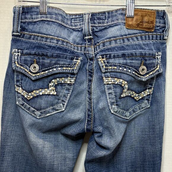 Big Star Maddie Mid-Rise Fit Boot Cut Jeans Women's Size 26L Medium Wash - Picture 5 of 11